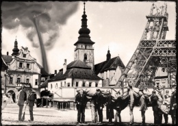 Tornado completed the construction of a new tower of Pelhřimov ... It was built after by some Frenchman in another city...